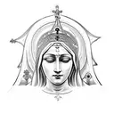 Virgin mary, Durga maa tattoo design idea