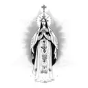 Virgin mary, Durga maa tattoo design idea