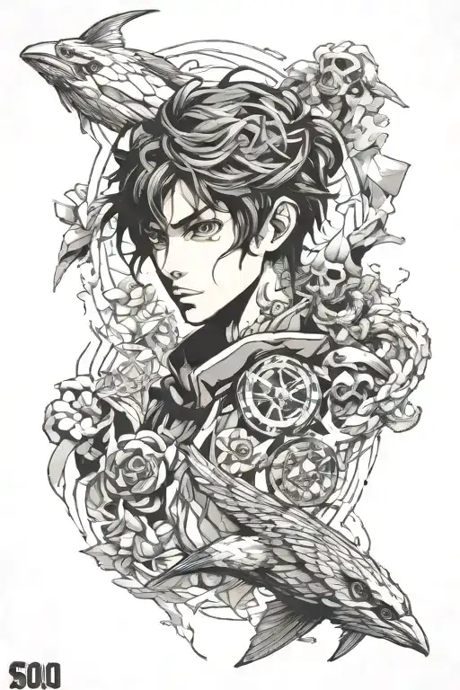 solo leveling anime tattoo design idea