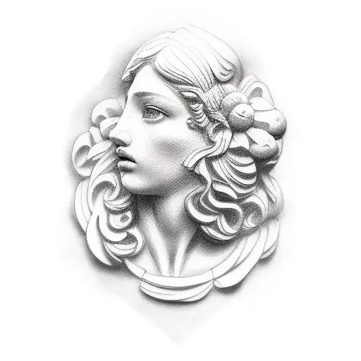  female greek sculpture tattoo design idea