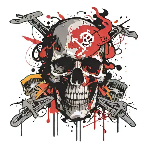 $uicideboy$, GREY59 logo, skull adorned tattoo design idea