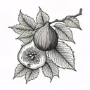 fig fruit and branch tattoo design idea