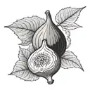 fig fruit and branch tattoo design idea