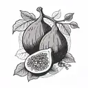 fig fruit and branch tattoo design idea