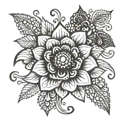 a flower mehndi floral design tattoo design idea