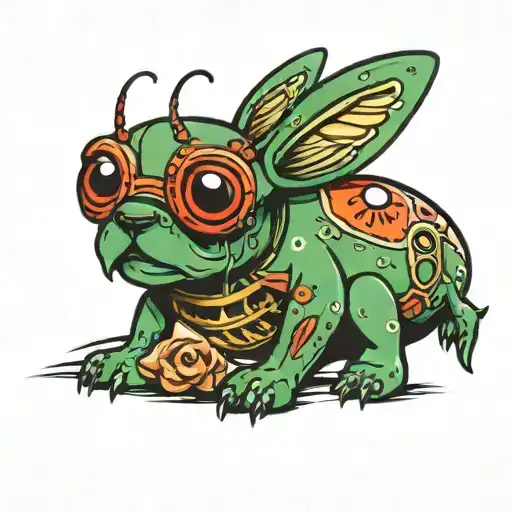 plankton pet dog tattoo design idea