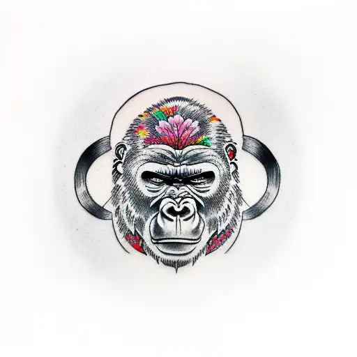 Gorilla tattoo design idea