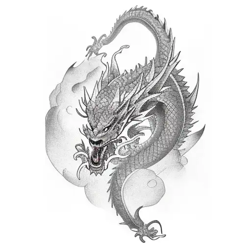 Japanese dragon tattoo on forearm in color. | 용 문신 디자인, 용 타투, 일본 용 문신
