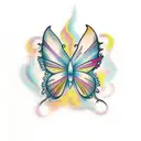 abstract butterfly smoke tattoo design idea