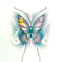 abstract butterfly smoke tattoo design idea