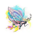 abstract butterfly smoke tattoo design idea