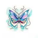abstract butterfly smoke tattoo design idea
