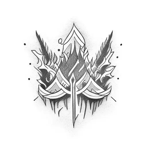 bonfire tattoo design idea