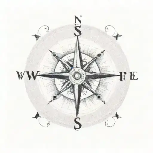 steampunk compass tattoo design idea