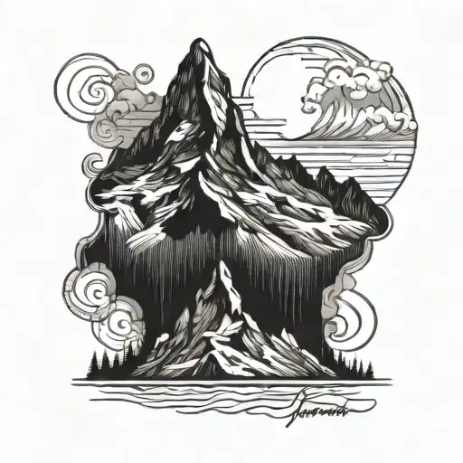matterhorn and script tattoo tattoo design idea