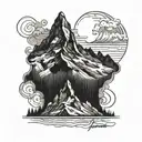 matterhorn and script tattoo tattoo design idea