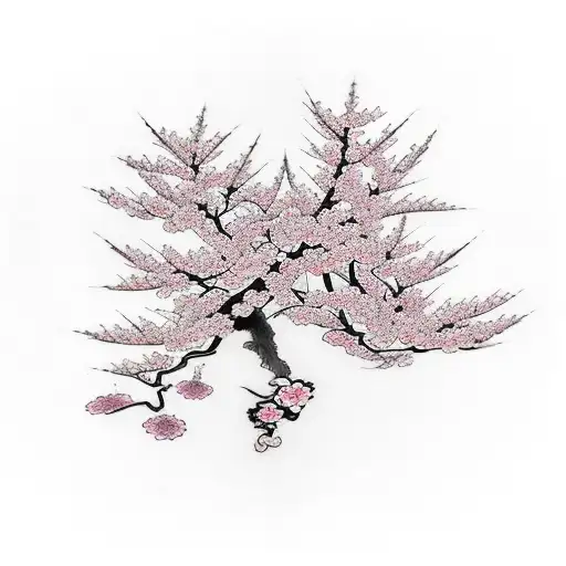Sakura Blossom tree tattoo design idea