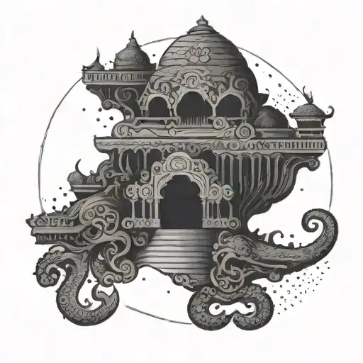 Incorporate subtle references to dictatorship in a tattoo design inspired by Nepal's culture and history tattoo design idea