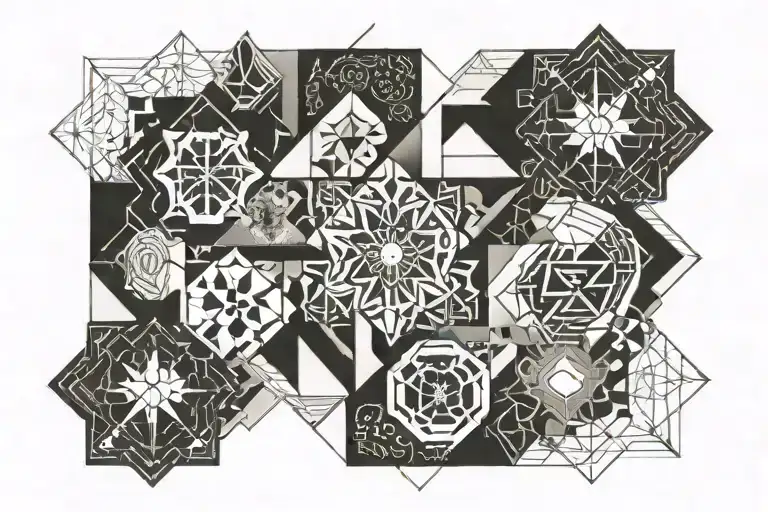 touch of god, luck and unlucky still very lucky tattoo design idea