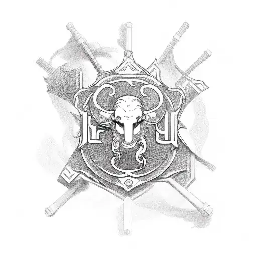 collegiate arches combined with Rod of Asclepius tattoo design idea