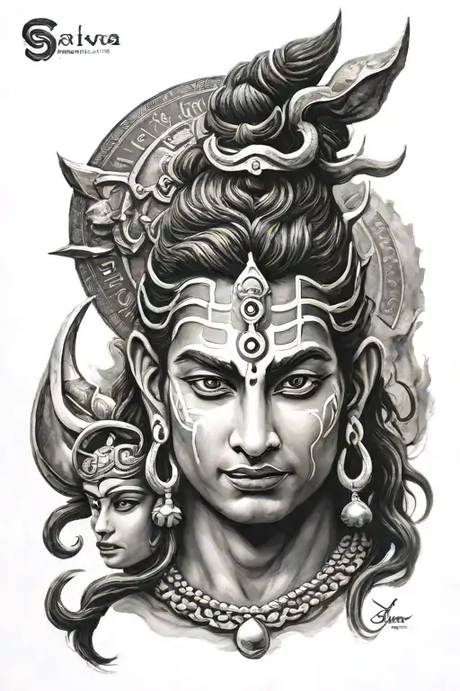 shiva tattoo with shiv tandav strotam tattoo design idea