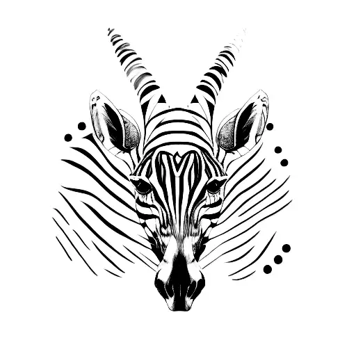 A unique tattoo combining a zebra and a skull in an abstract and artistic way tattoo design idea