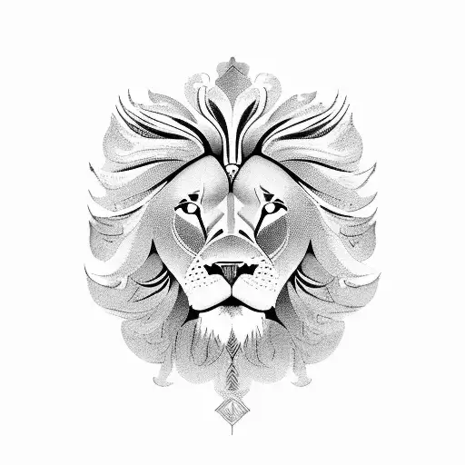 A barber's chair transformed into a majestic lion throne tattoo design idea