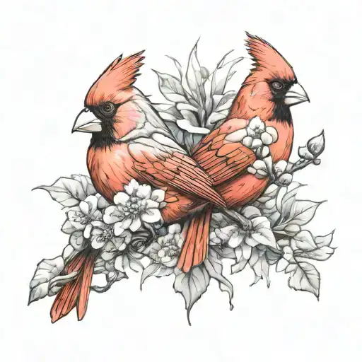 Cardinal and colon cancer tattoo design idea