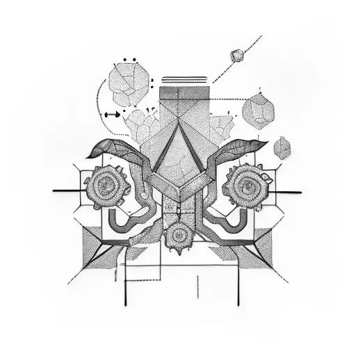 data science embedded in a plant  tattoo design idea