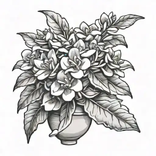 jade plant tattoo design idea