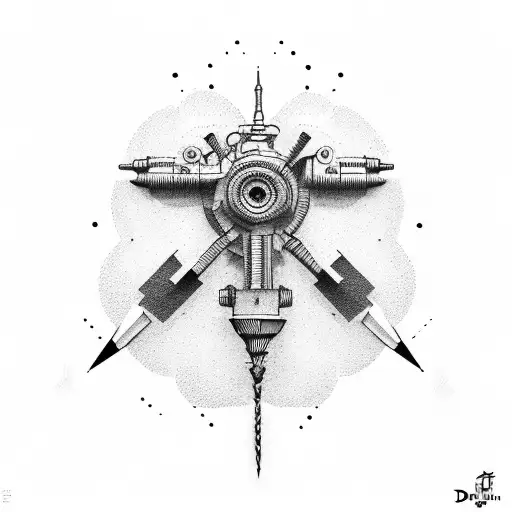 drill aviation tattoo design idea