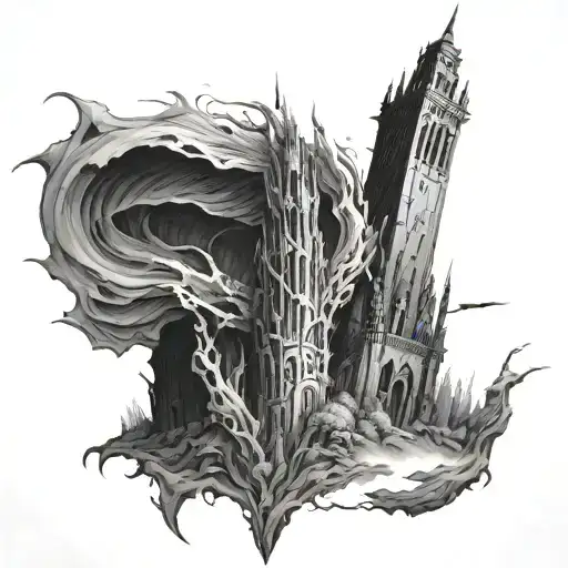dark tower tattoo design idea
