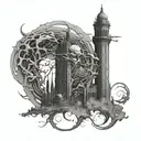 dark tower tattoo design idea