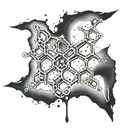 tattoo of estrogen chemical structure that looks like it was cut into skin, it should look like it is bleeding a little. tattoo design idea