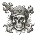 skull and crossbones tattoo design idea