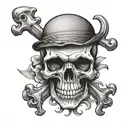 skull and crossbones tattoo design idea