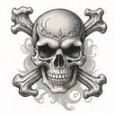 skull and crossbones tattoo design idea