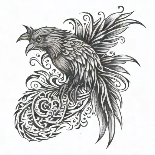 Phoenix 24 comet revolving tattoo design idea