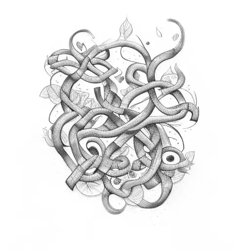 A dumbbell and a bible intertwined with vines tattoo design idea