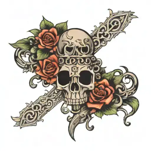 555 numbers with some exterior designs tattoo design idea