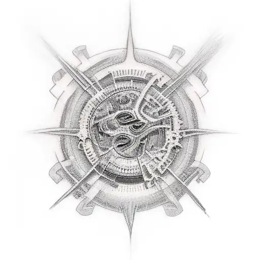 psychedelic land tattoo design idea