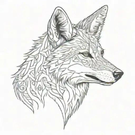 Coyote body tattoo design idea