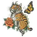 tiger butterfly tattoo design idea