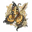 tiger butterfly tattoo design idea