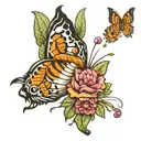 tiger butterfly tattoo design idea