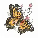 tiger butterfly tattoo design idea