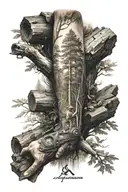 hunting logging outdoors arm sleeve tattoo design idea