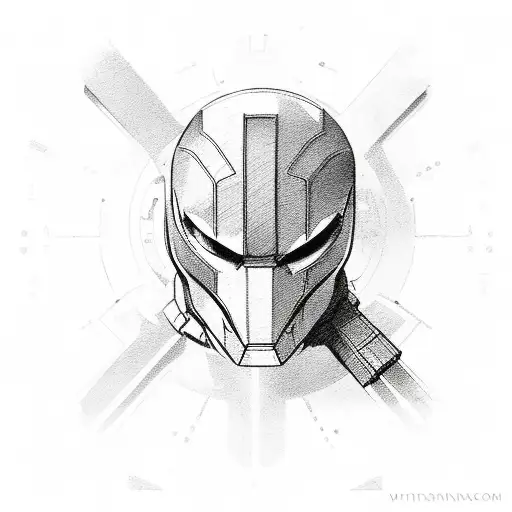 cross with subtle nods to super heroes and video games tattoo design idea