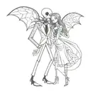 The Nightmare Before Christmas jack and sally tattoo design idea