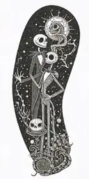 nightmare before Christmas small history of jack and sally tattoo design idea